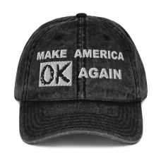 "Make America OK Again" cap, black, with "n0 ph34r" on back